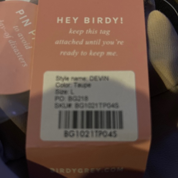 NWT Birdy Grey Devin Formal Bridesmaid Dress in Chiffon in Taupe Womens Large - Picture 15 of 15